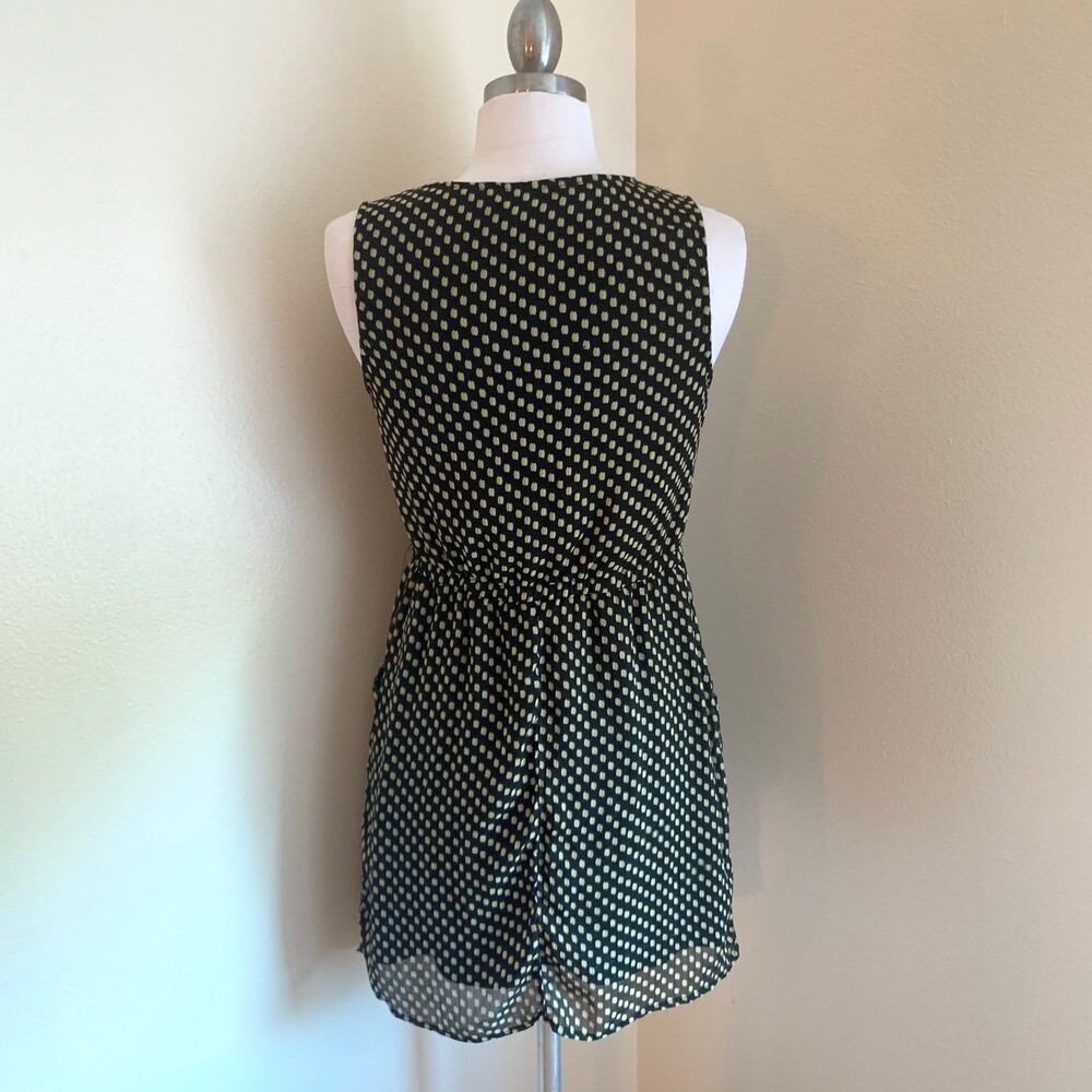 Beautiful Black Yellow Pattern Sleeveless dress